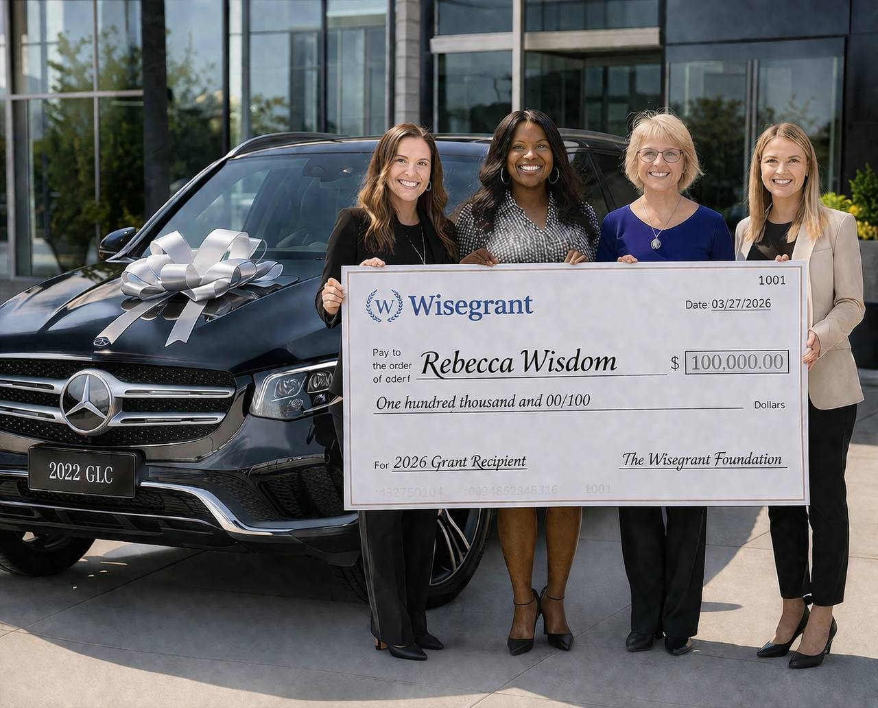 WiseGrant recipient receiving a grant award